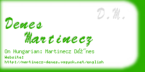 denes martinecz business card